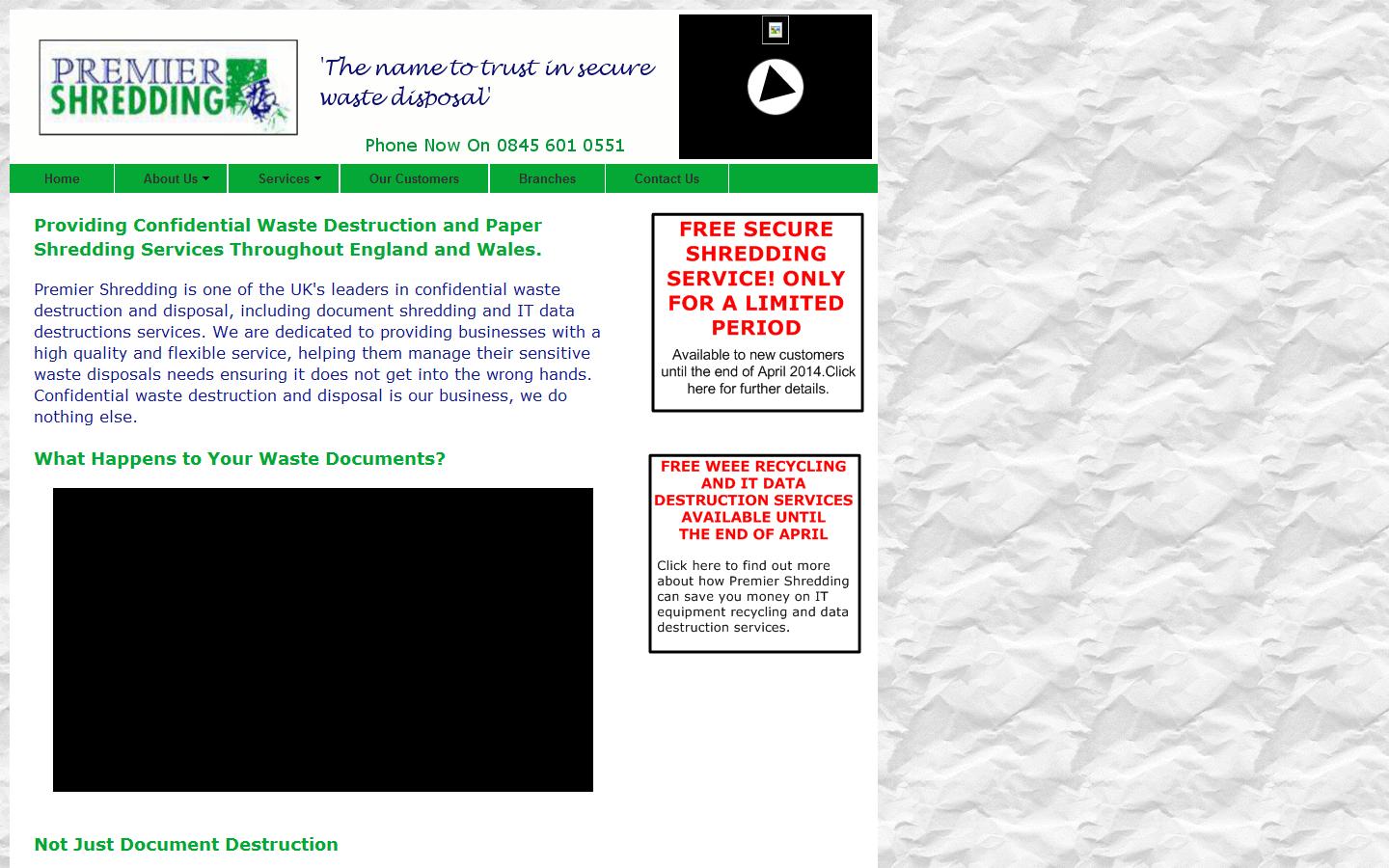 Premier Shredding Ltd Website