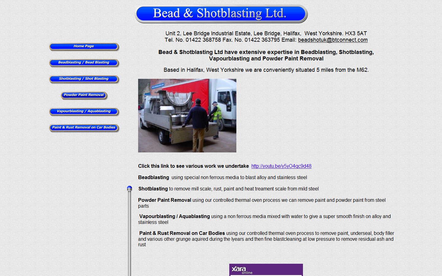 Bead & Shotblasting Ltd Website