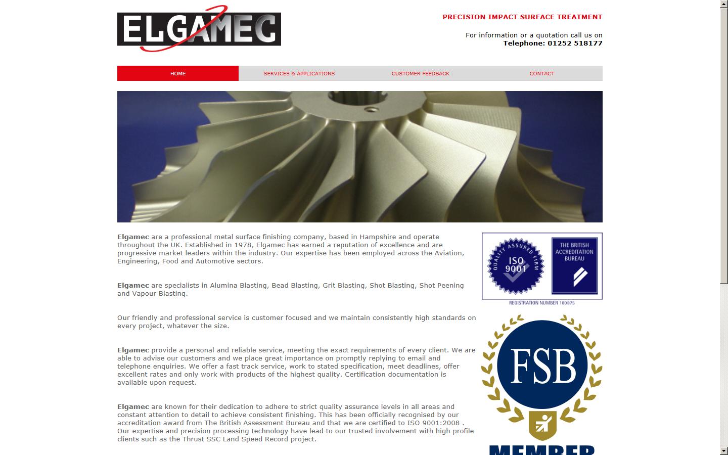 Elgamec Ltd Website