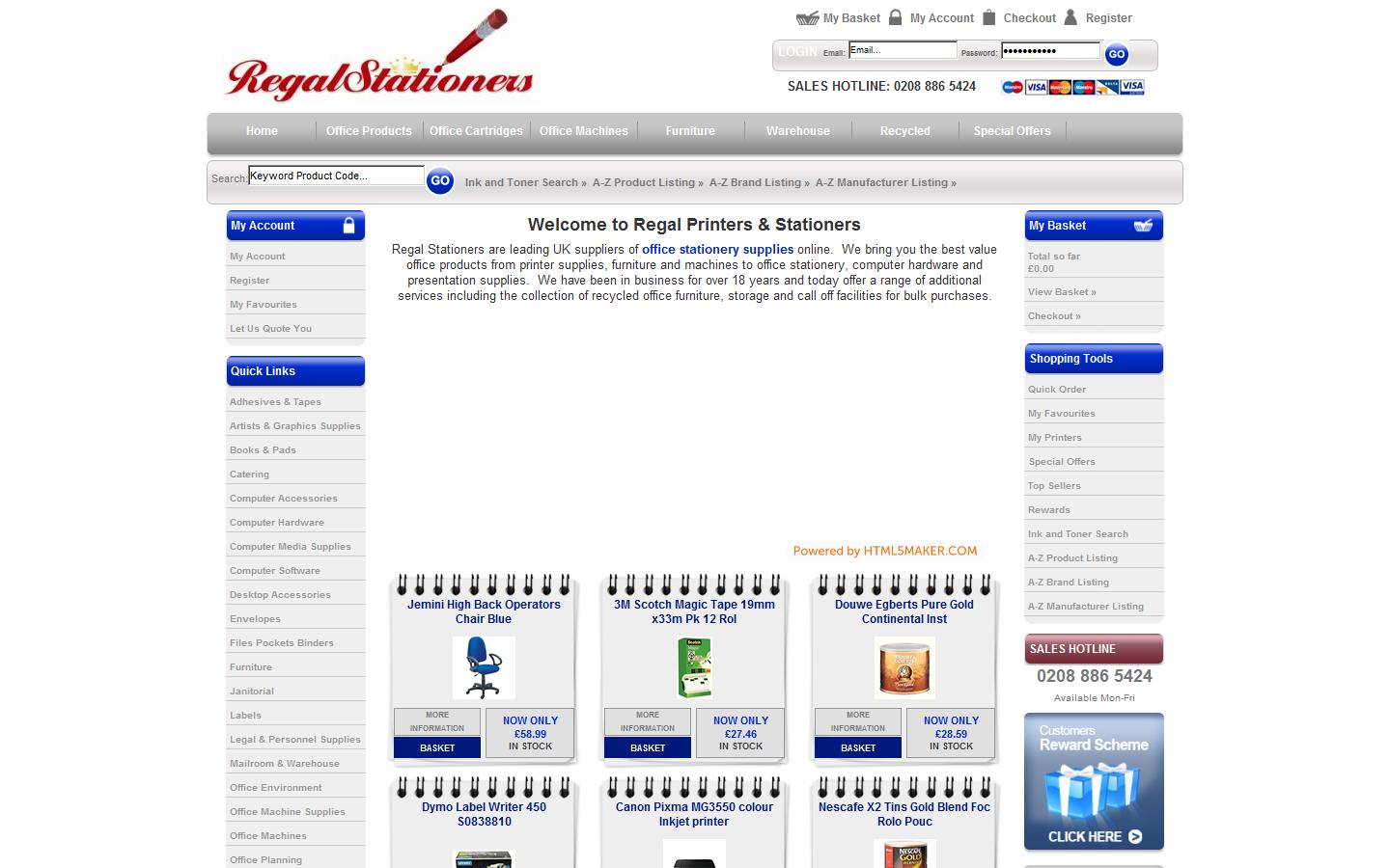 Regal Stationers Website