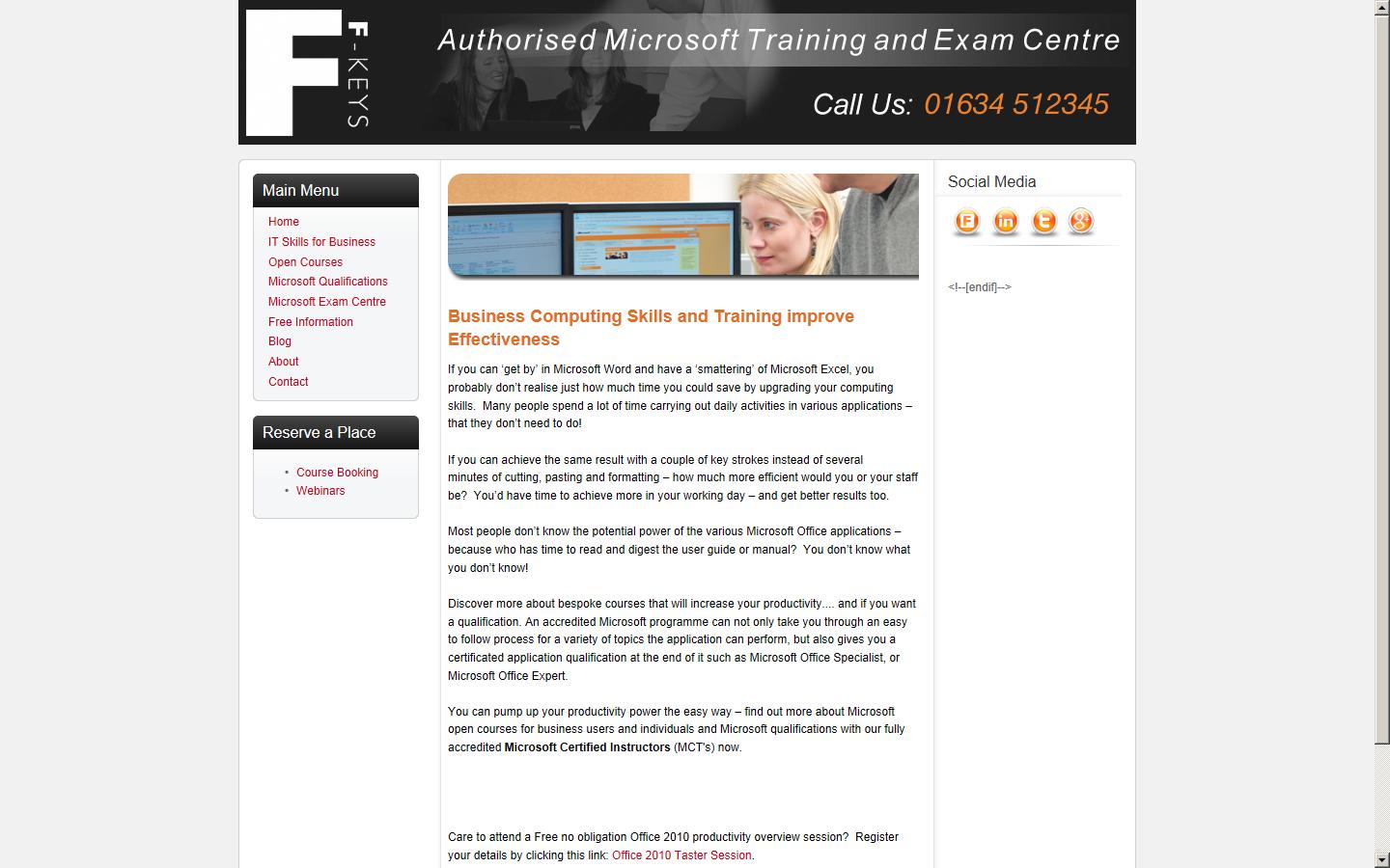 F-Keys Ltd (Software Training Consultants) Website