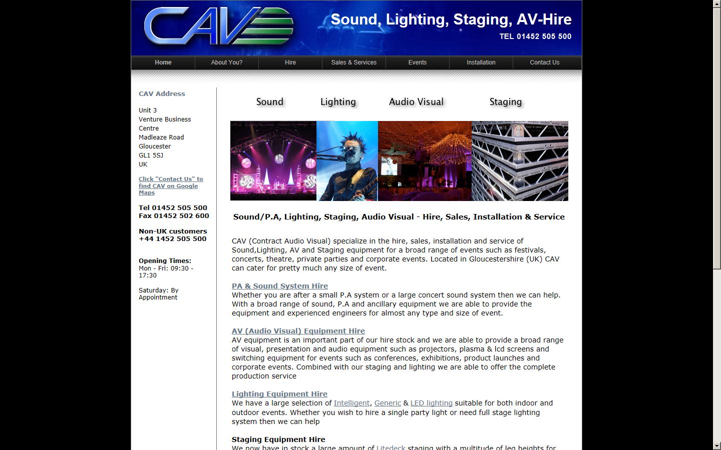 Contract Audio Visual Website