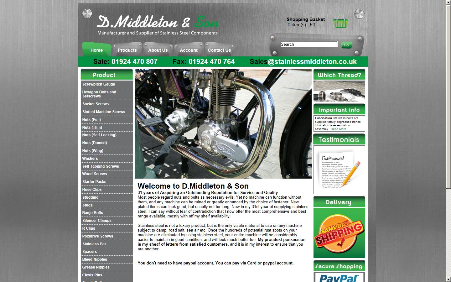 Stainless Middleton Website