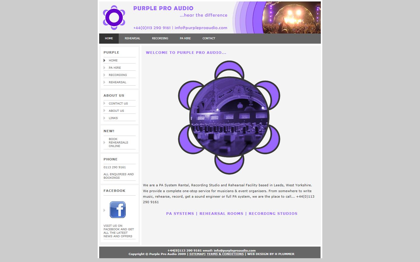 Purple Pro Audio Website
