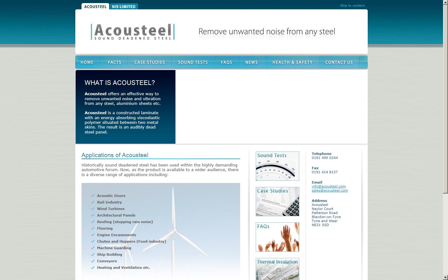 Acousteel Website