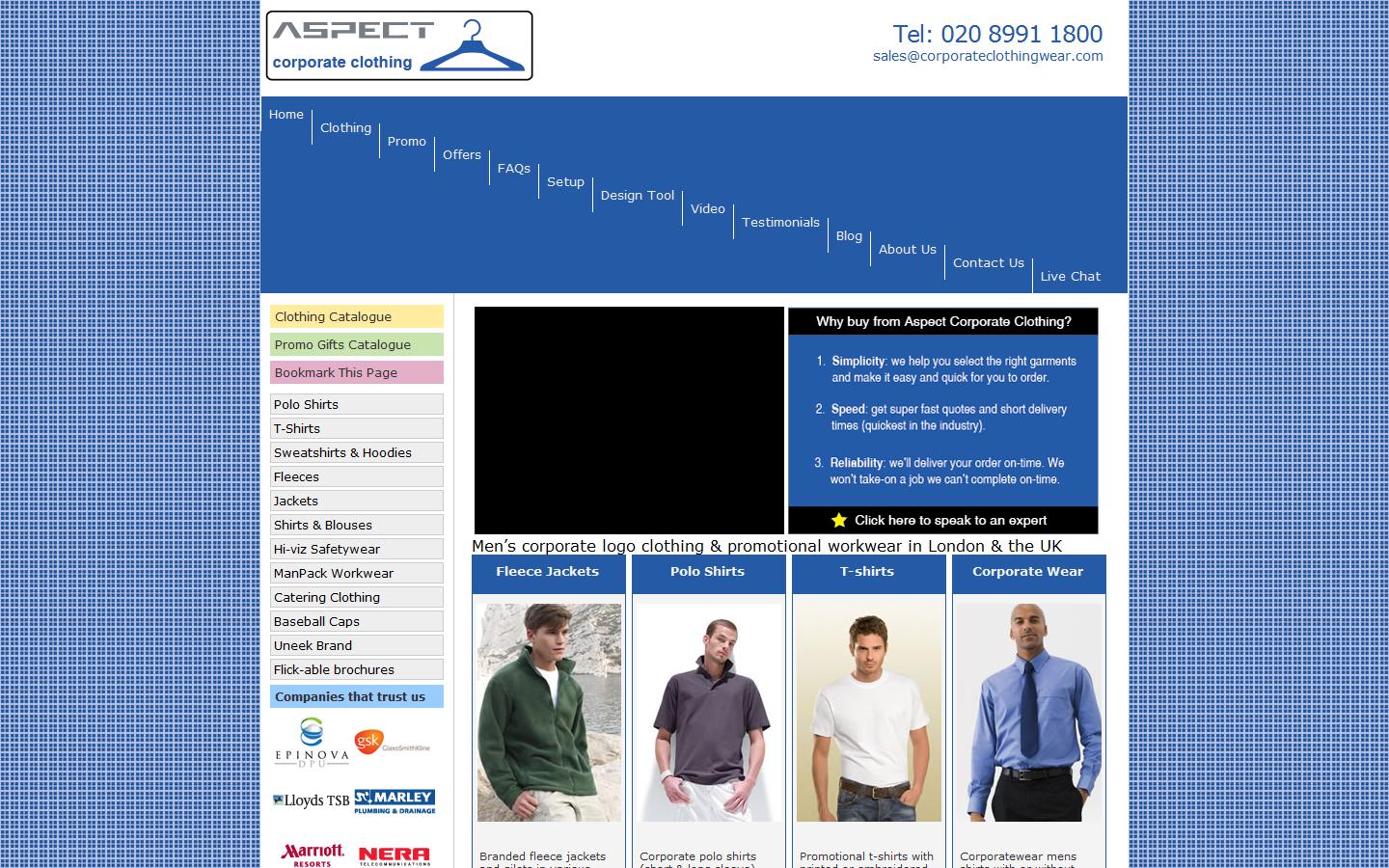 Aspect Corporate Clothing Ltd Website