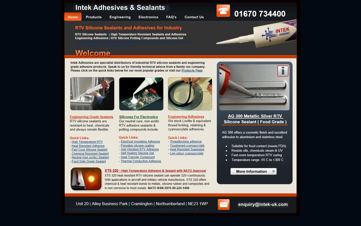 Intek Adhesives and Sealants Website