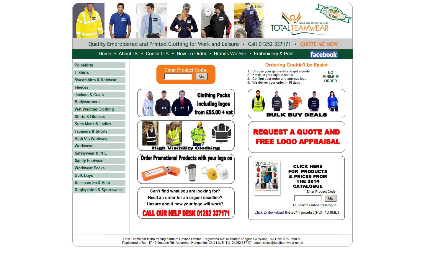 Total Teamwear Website