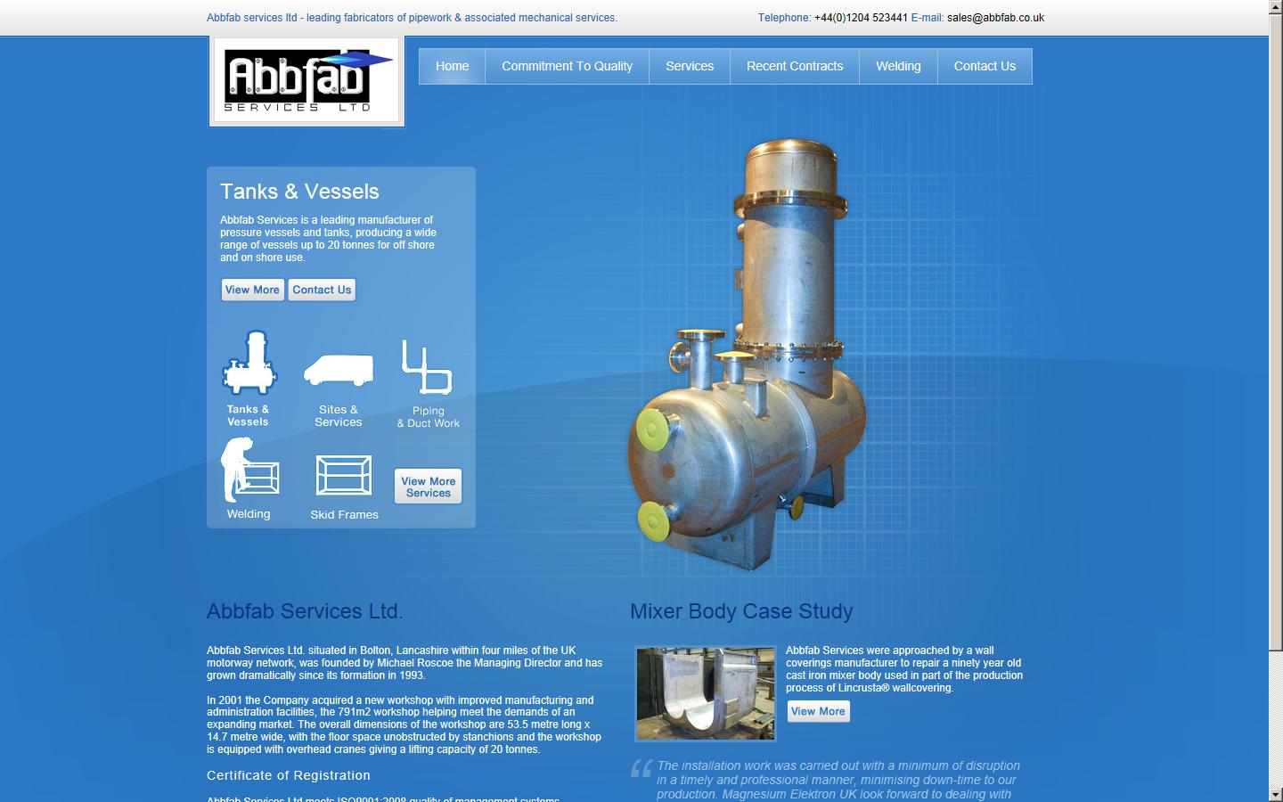 Abbfab Services Ltd Website