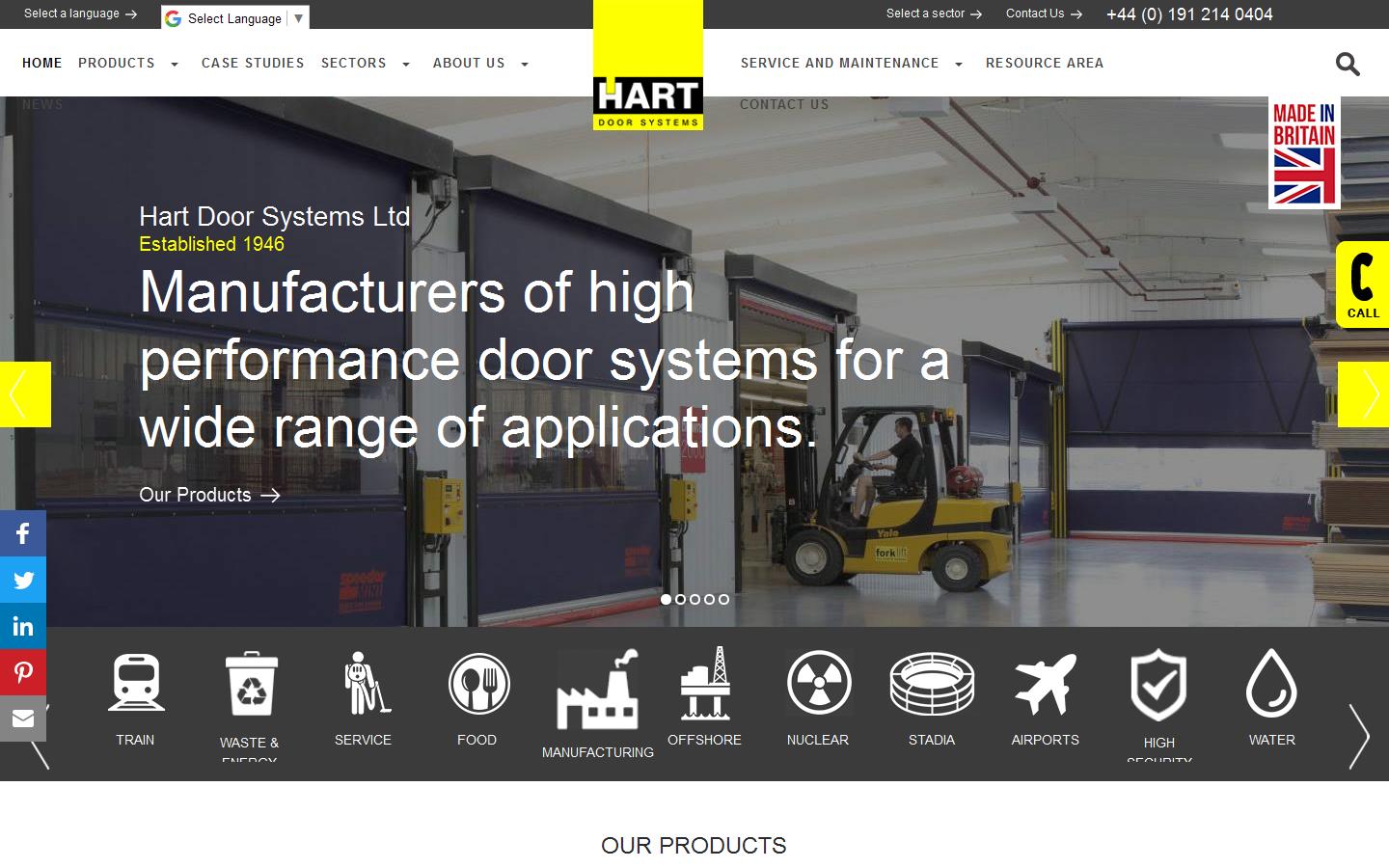 Hart Door Systems Ltd Website