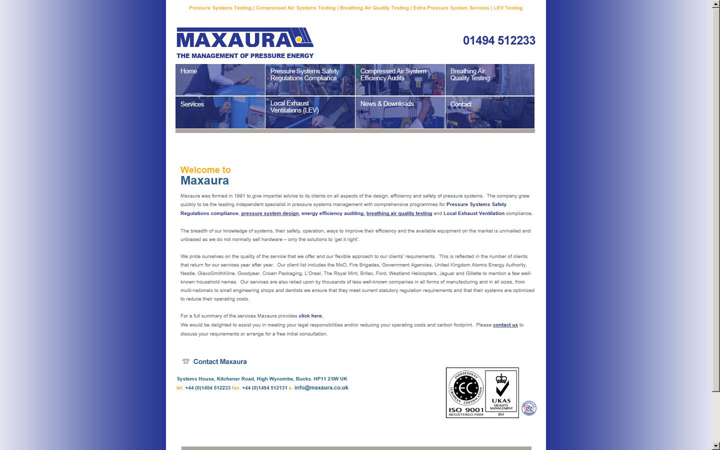 Maxaura Ltd Website