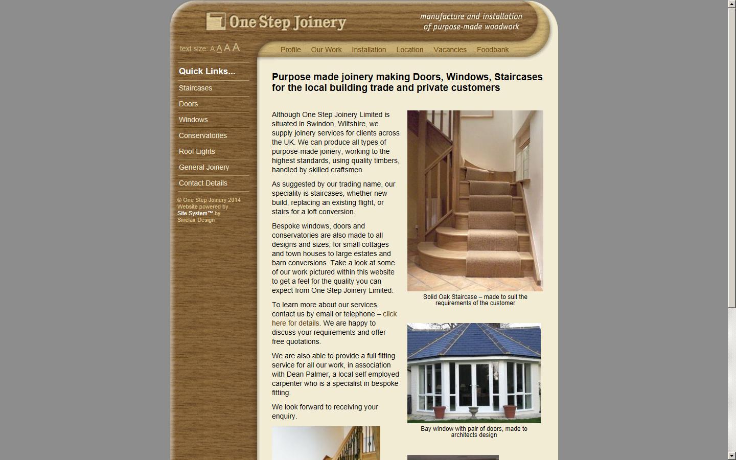 One Step Joinery Website