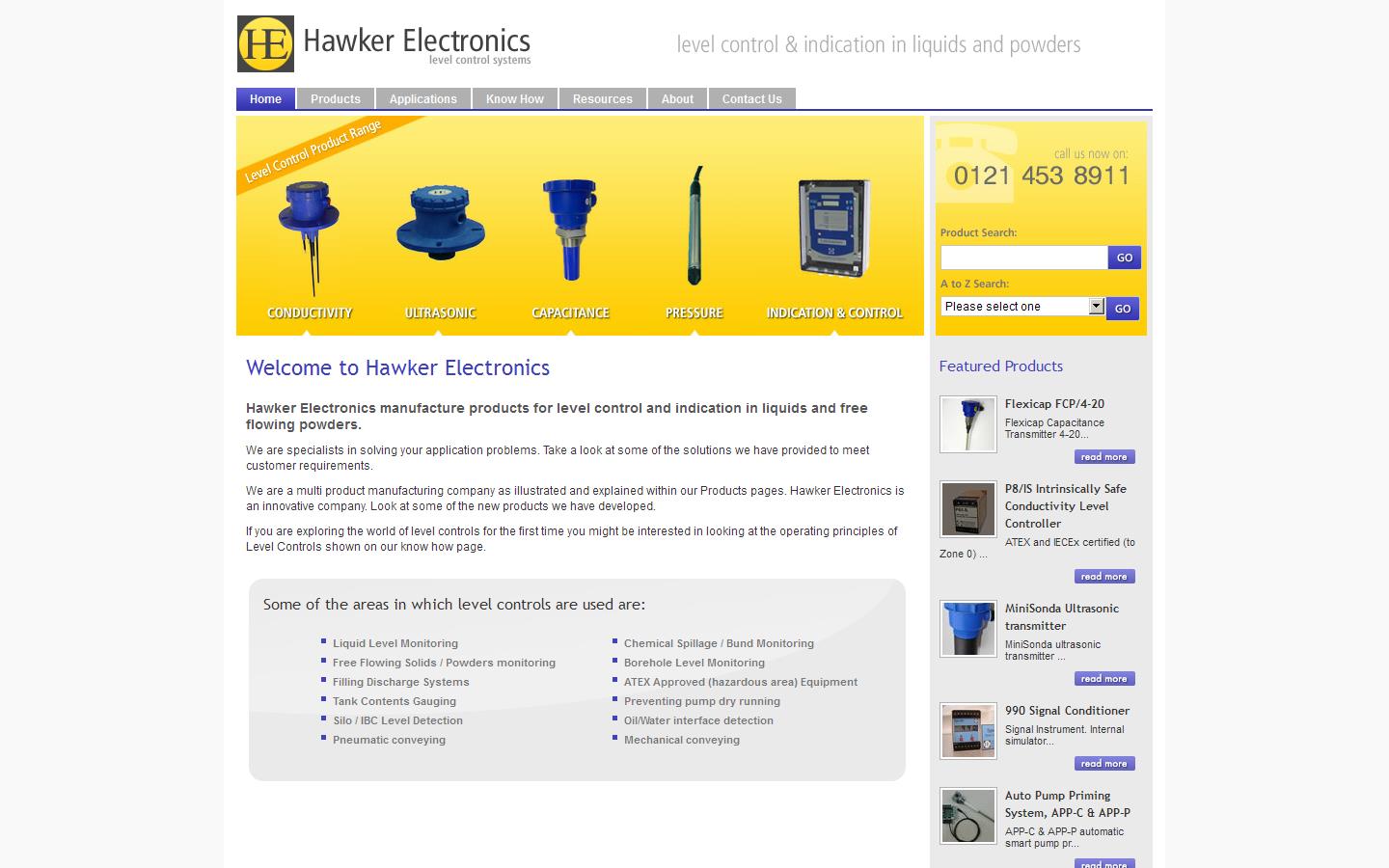 Hawker Electronics Website
