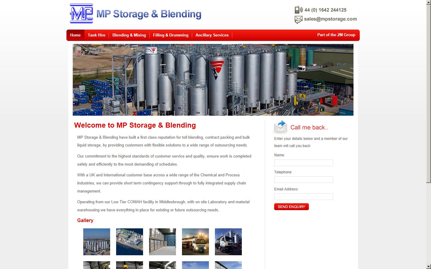 M P Storage & Blending Ltd Website