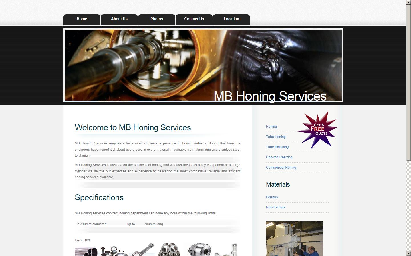MB Honing Services Website