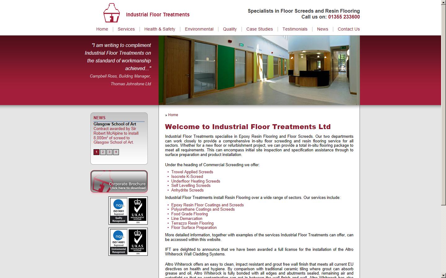 Industrial Floor Treatments Ltd Website