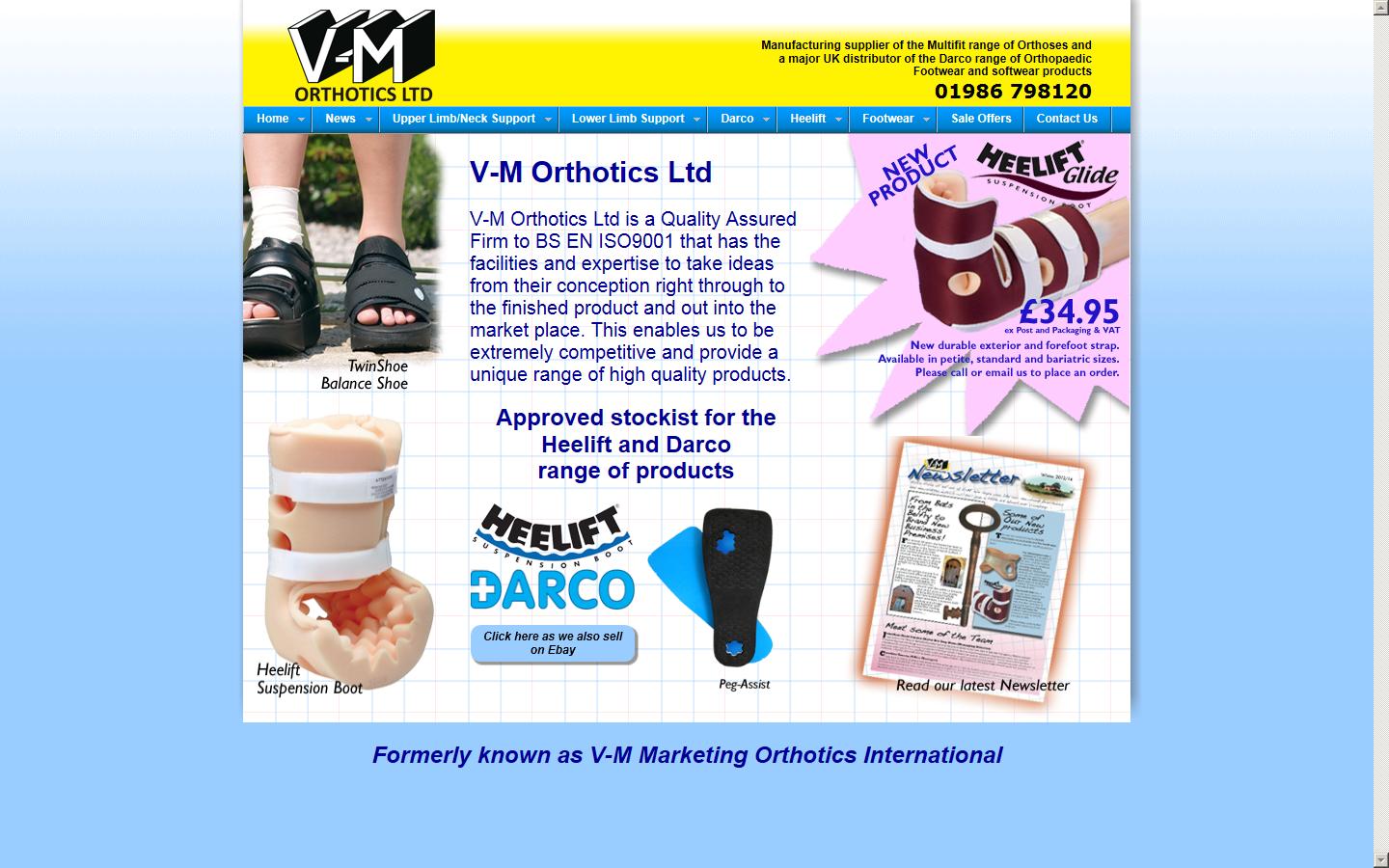 V-M Marketing Orthotics International Website