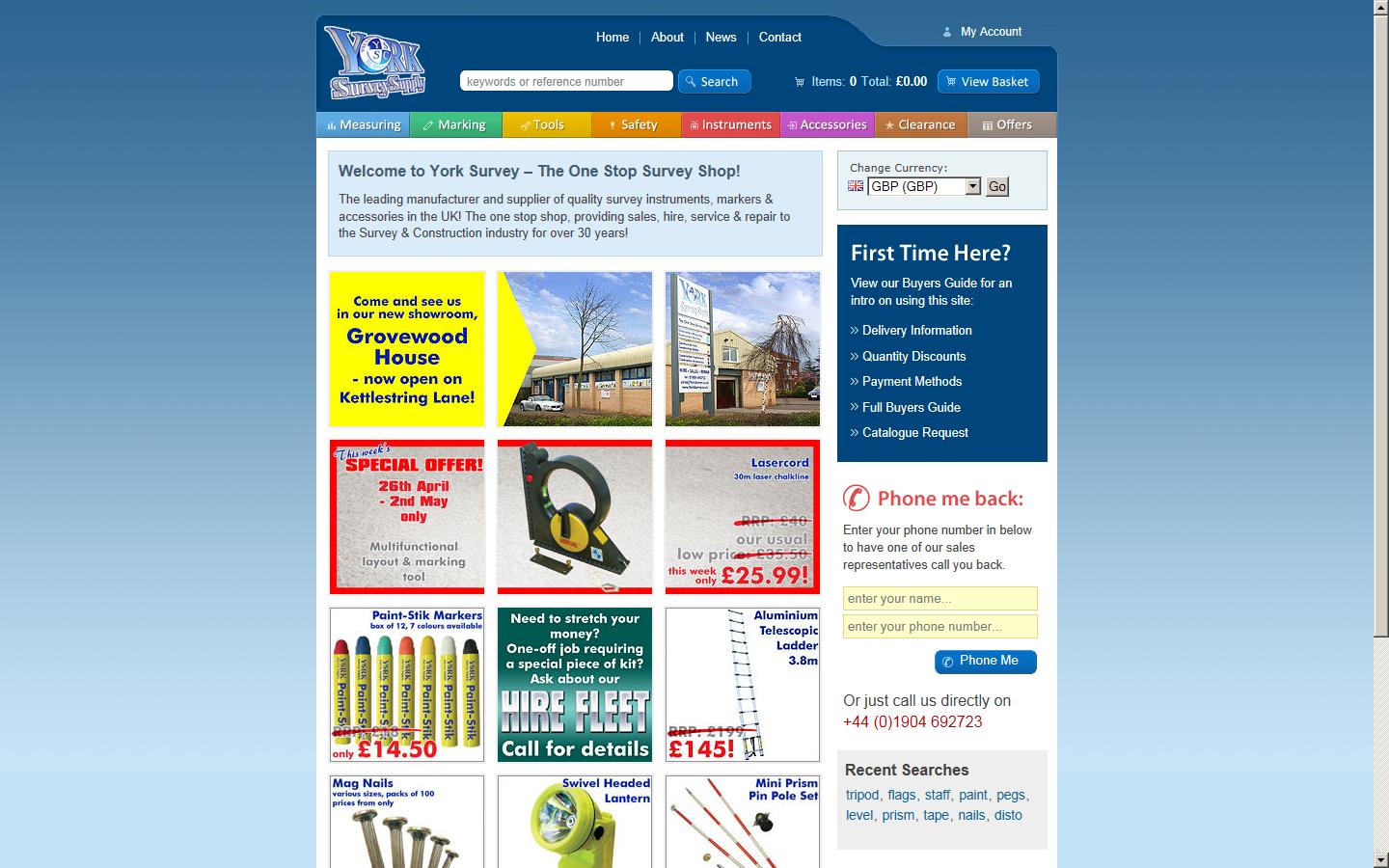 York Survey Supply Centre Website