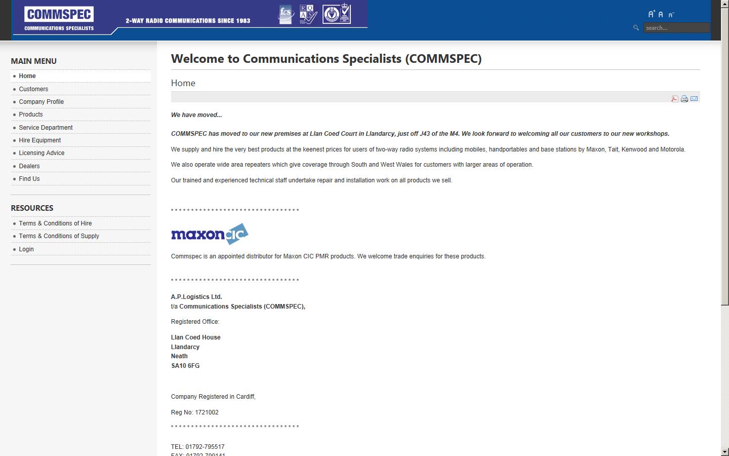 Communications Specialists Website