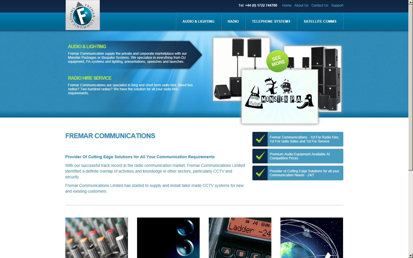 Fremar Communications Ltd Website