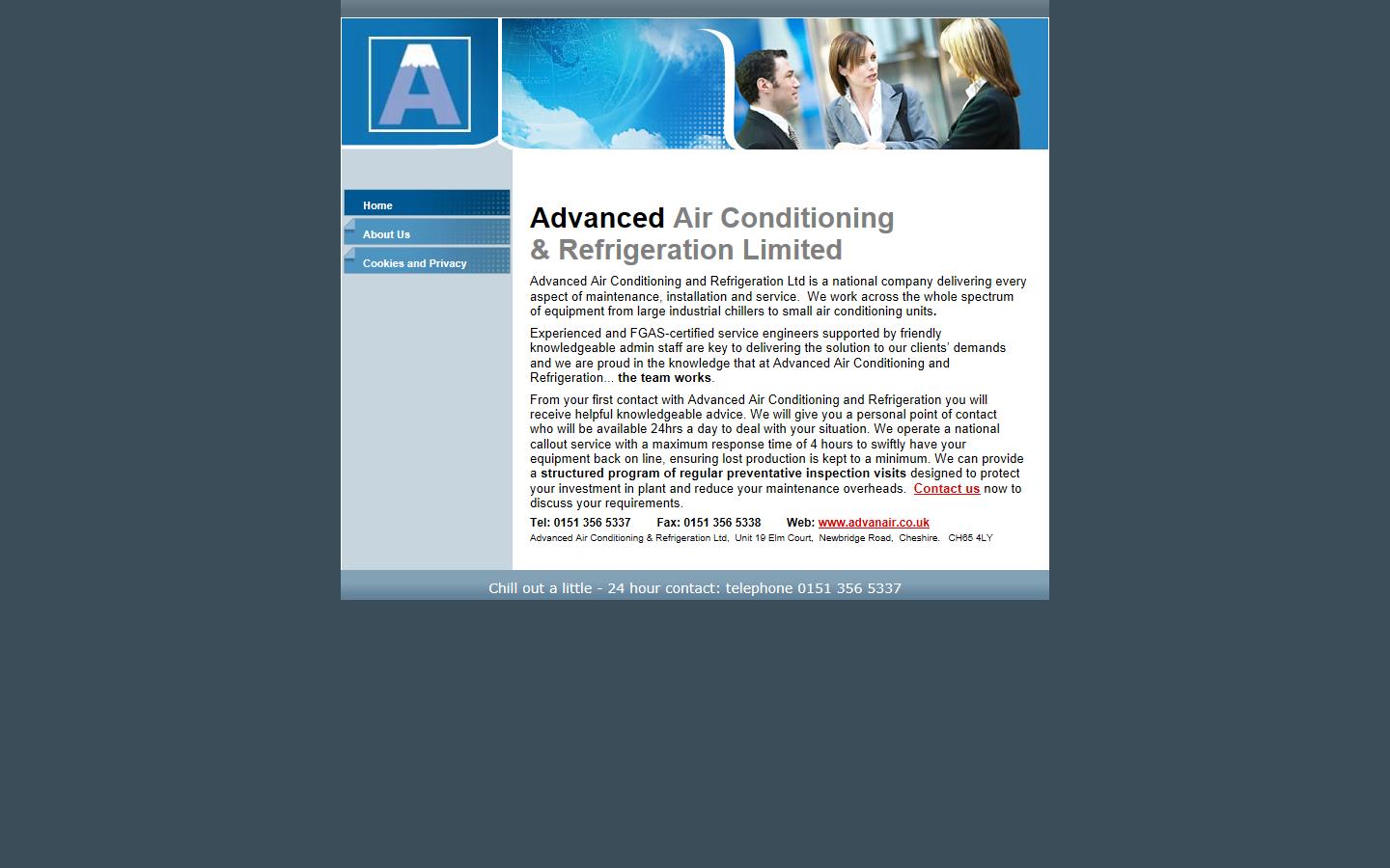 Advanced Air Conditioning & Refrigeration Ltd Website