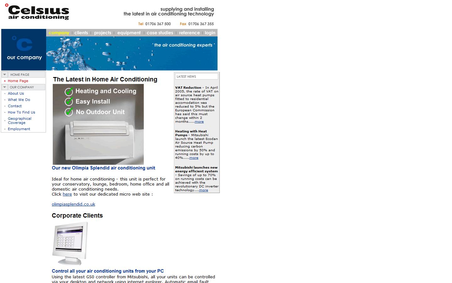 Celsius Air Conditioning Website