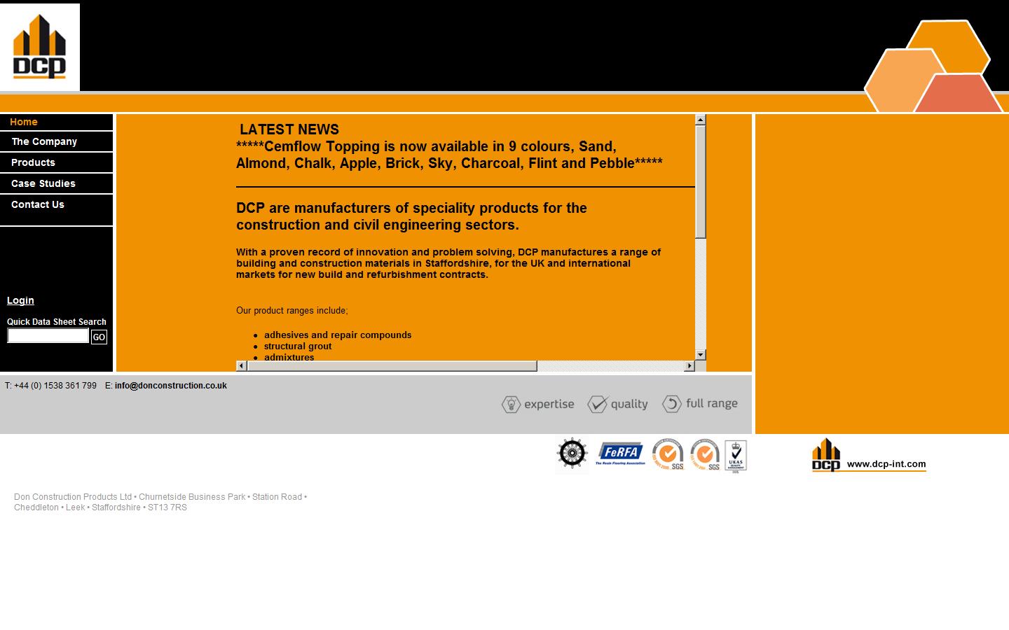 Don Construction Products Ltd Website