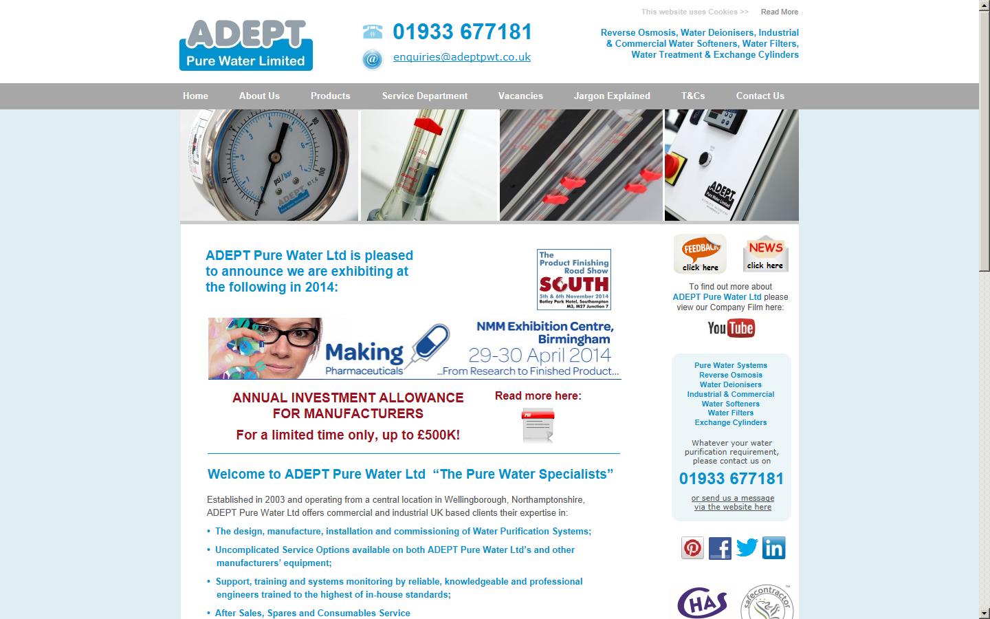 Adept Pure Water Ltd Website