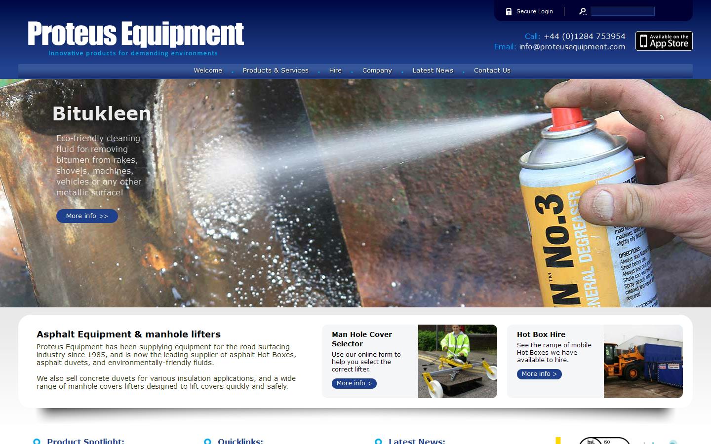 Proteus Equipment Ltd Website