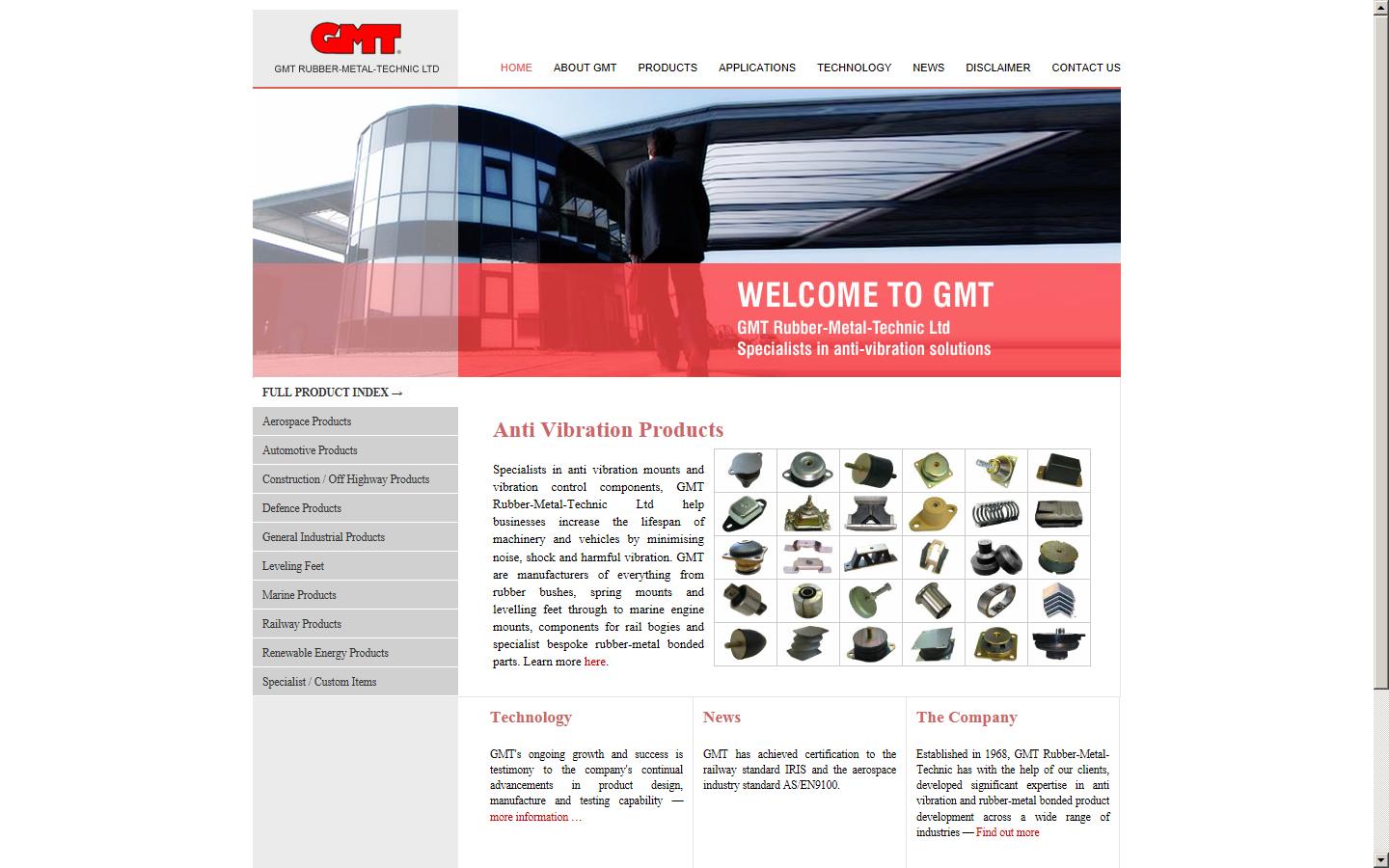 GMT Rubber Metal Technic Ltd Website