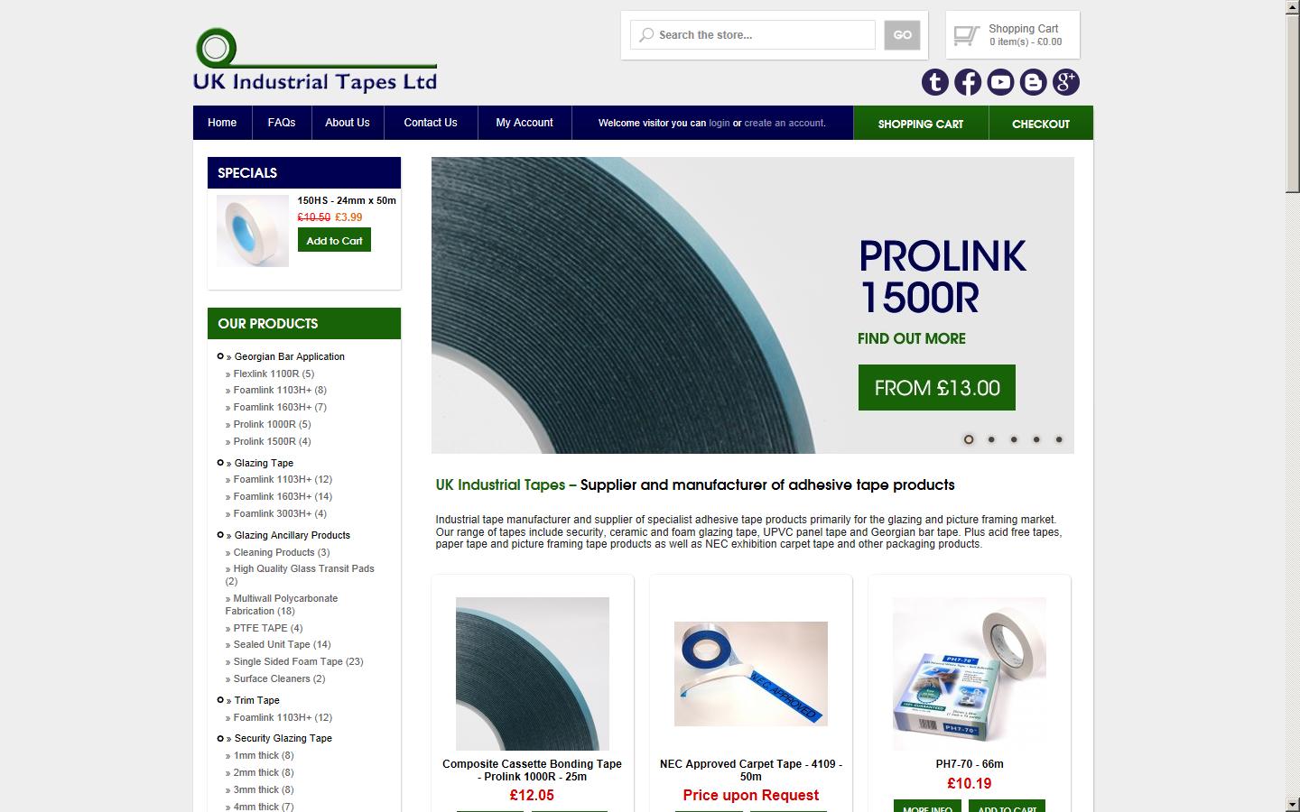 UK Industrial Tapes Ltd Website