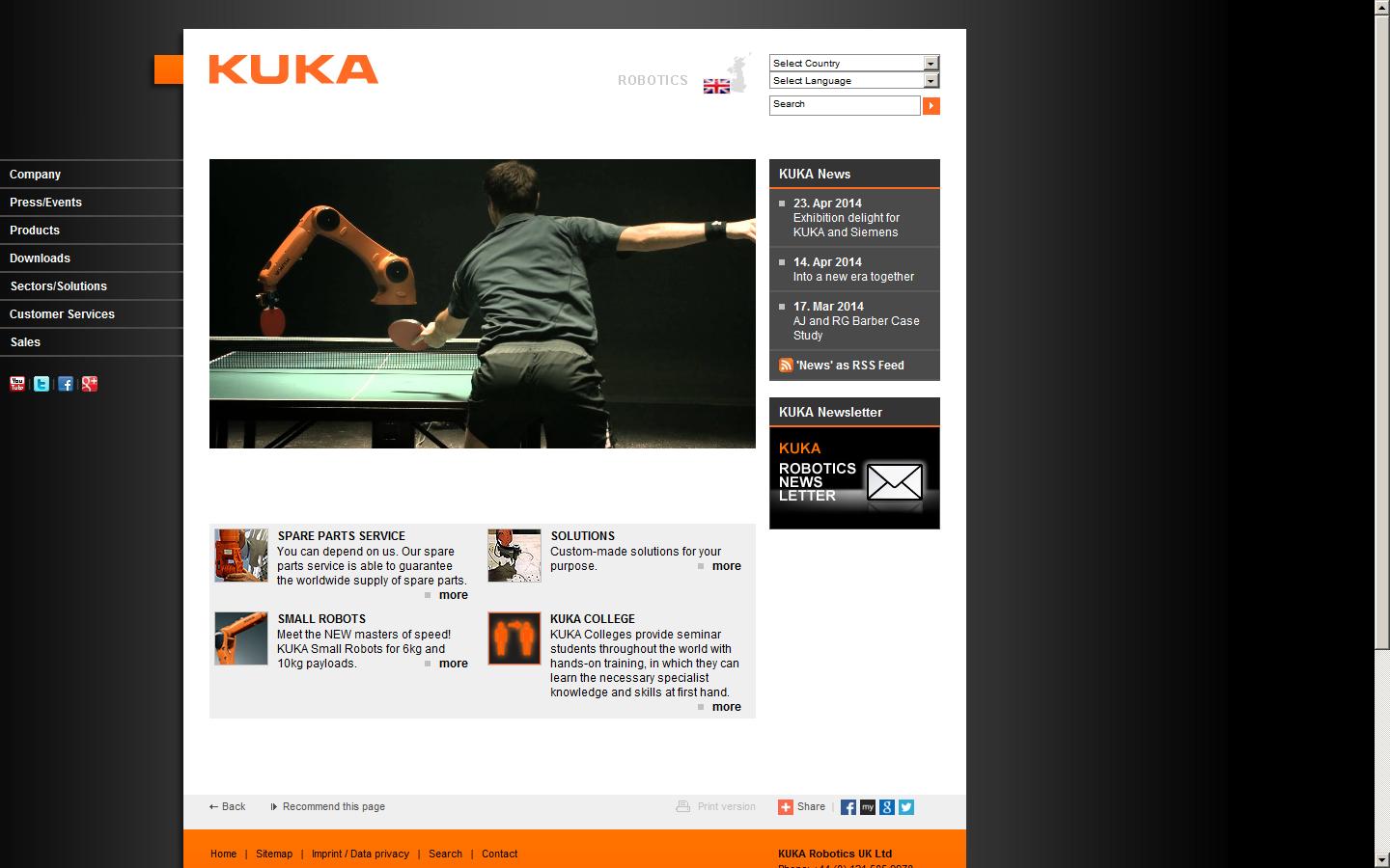 Kuka Automation & Robotics Ltd  Website