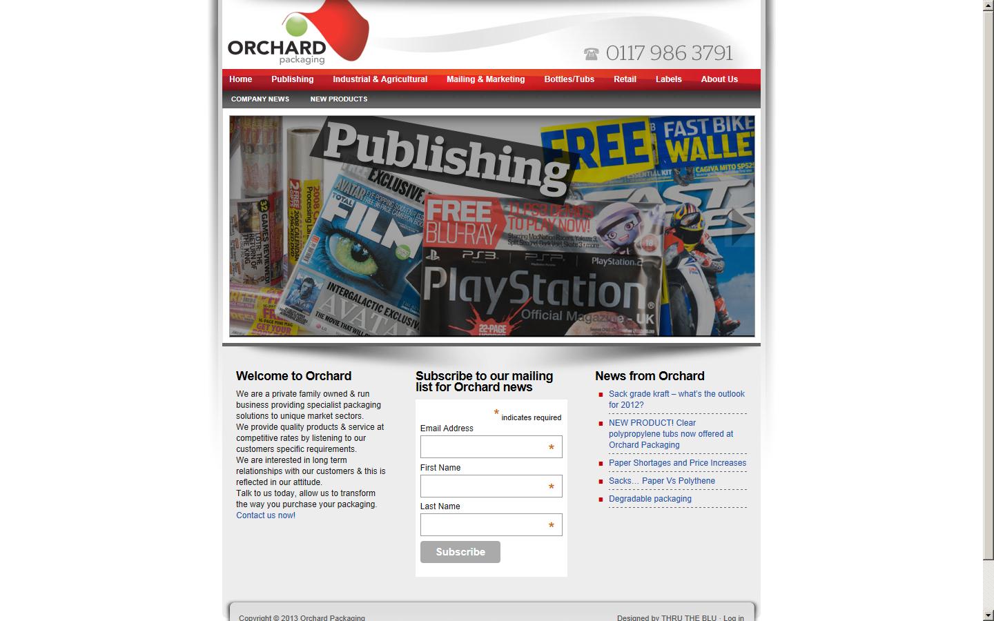 Orchard Packaging Website