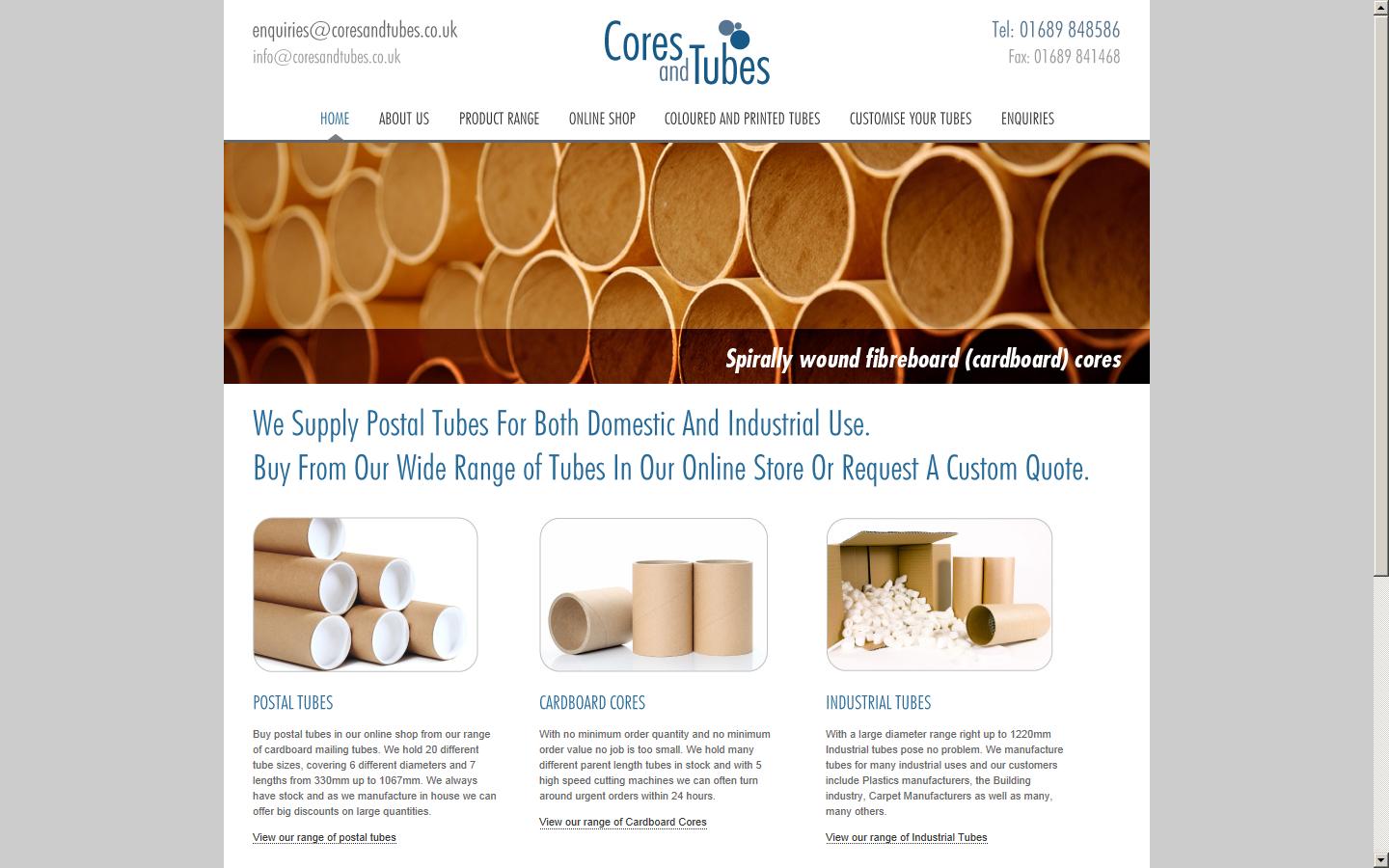 Cores & Tubes Ltd Website