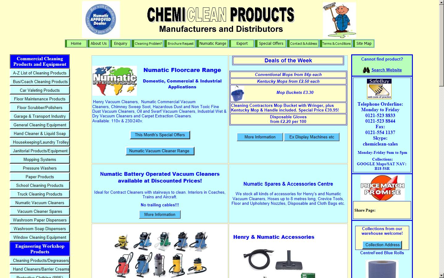 Chemi Clean Products Website