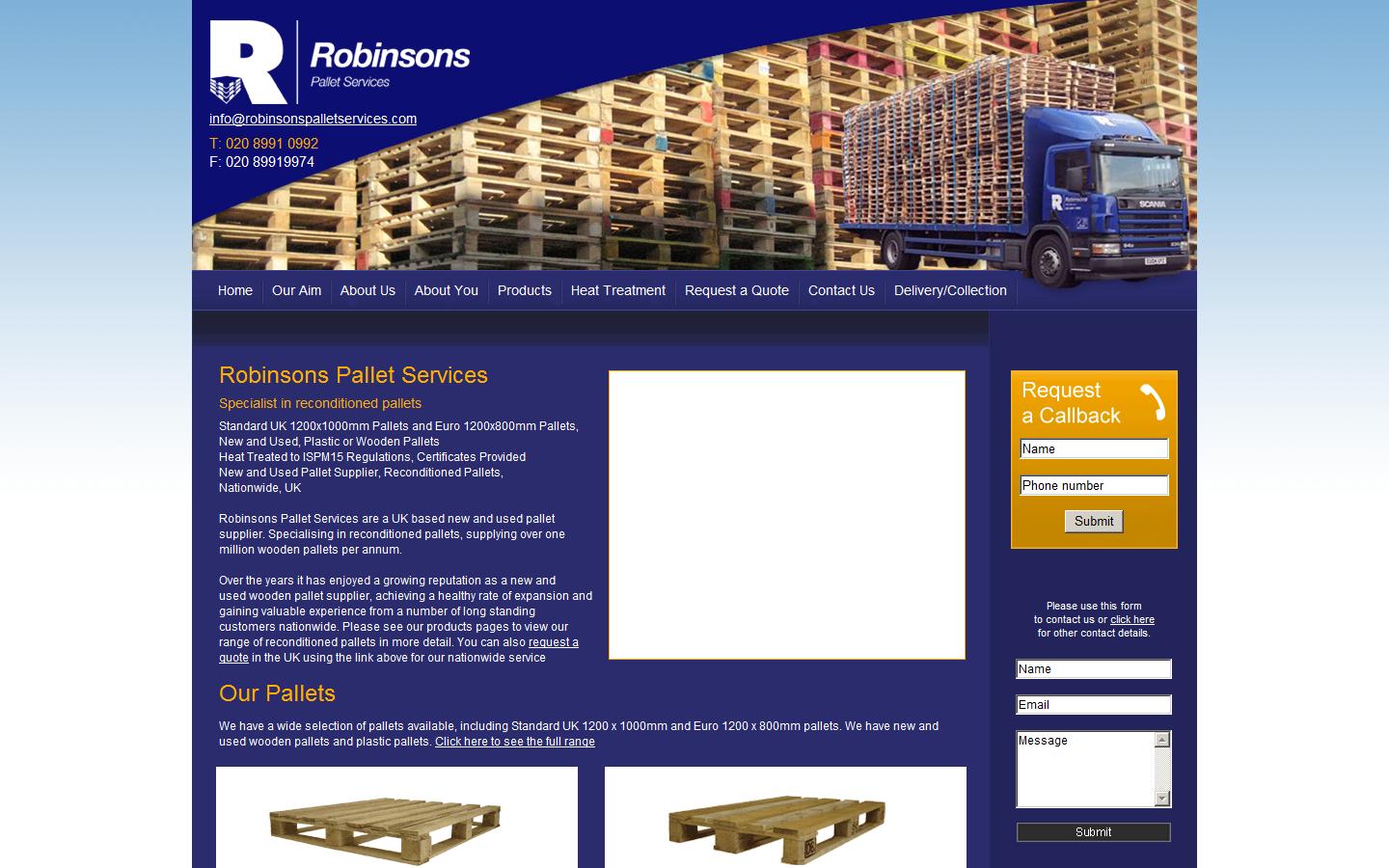 Robinsons Pallet Services Website