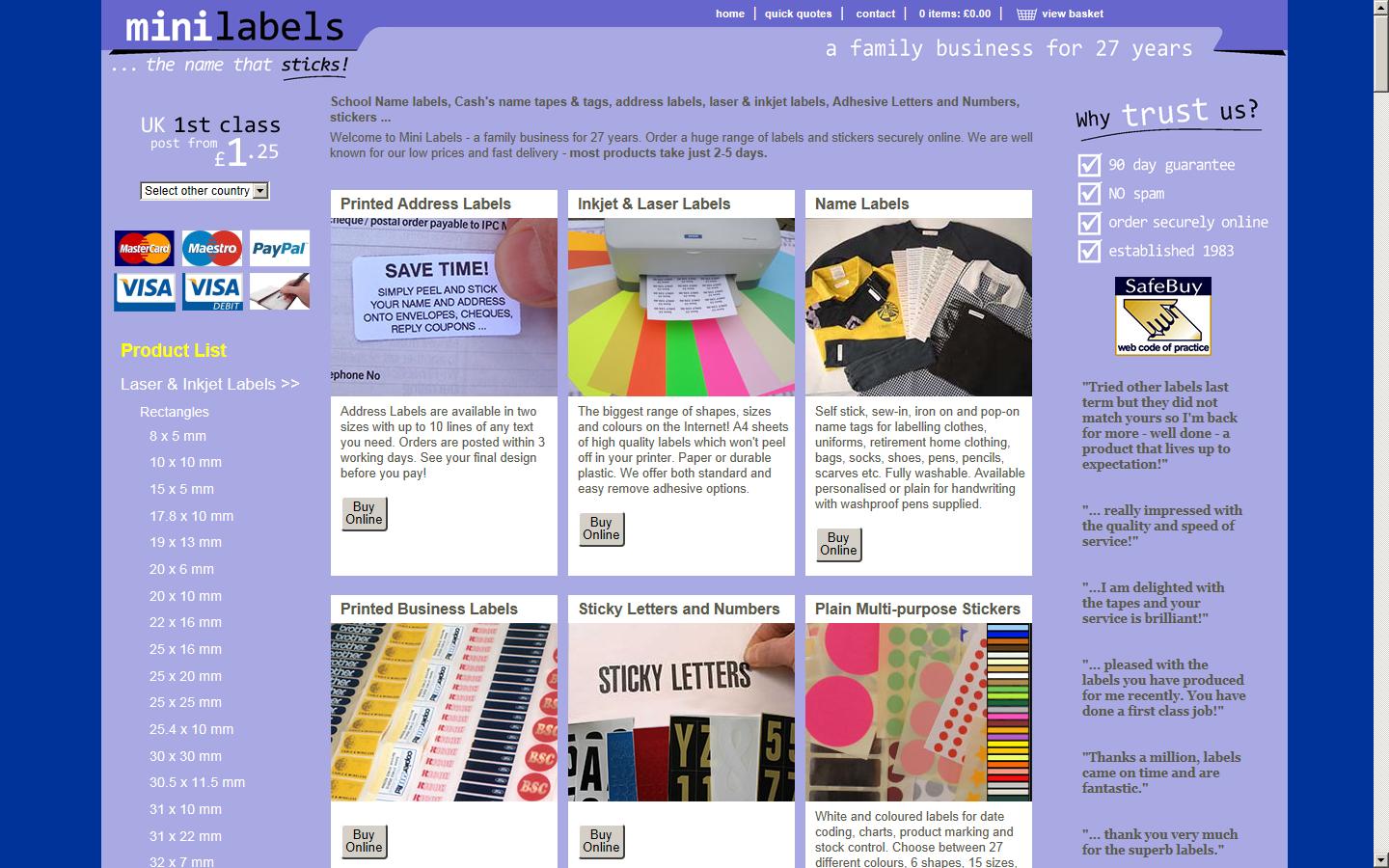 Minilabel Ltd Website