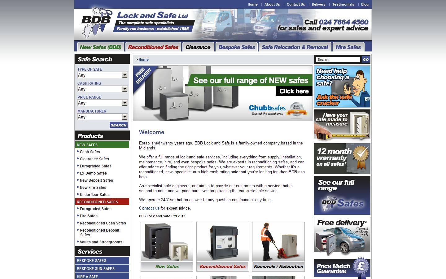 BDB Lock & Safes Ltd Website