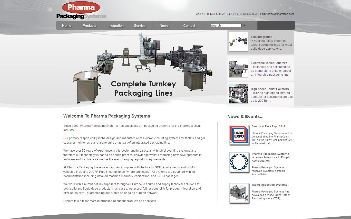 Pharma Packaging Systems Website