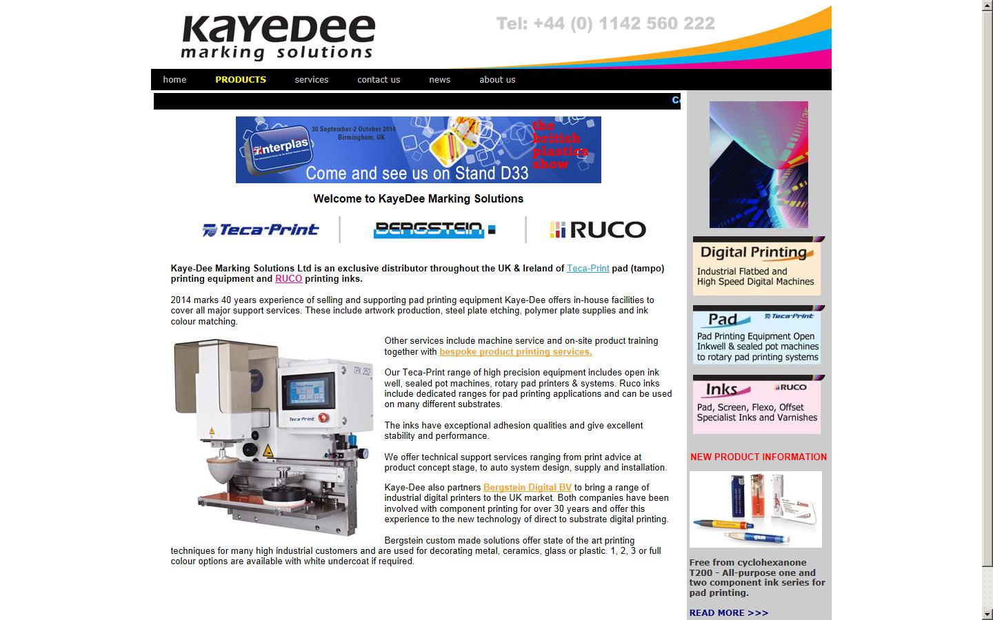 Kaye-Dee Marking Solutions Ltd Website