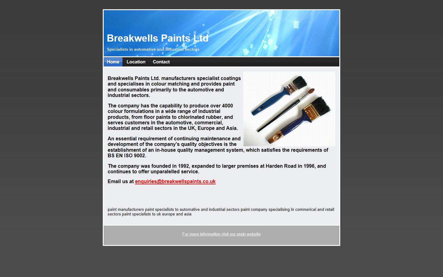 Breakwells Paints Ltd Website