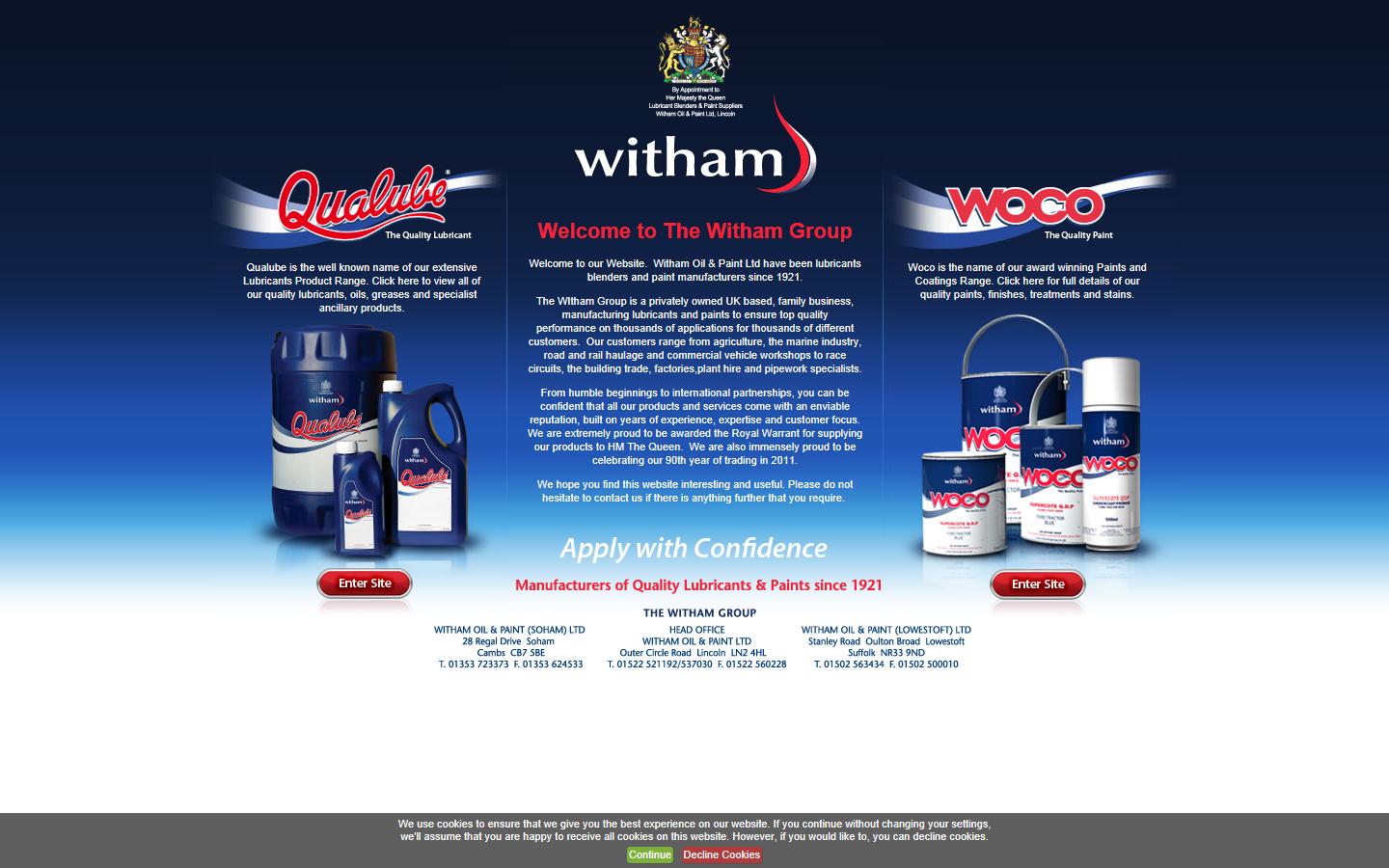 Witham Oil & Paint Ltd Website