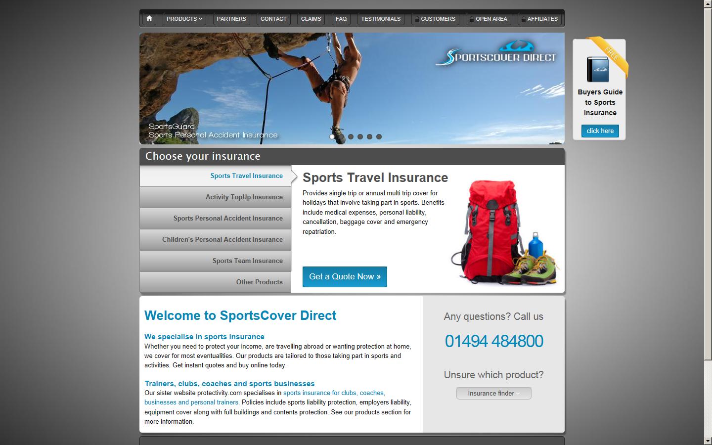 SportsCover Direct Ltd Website