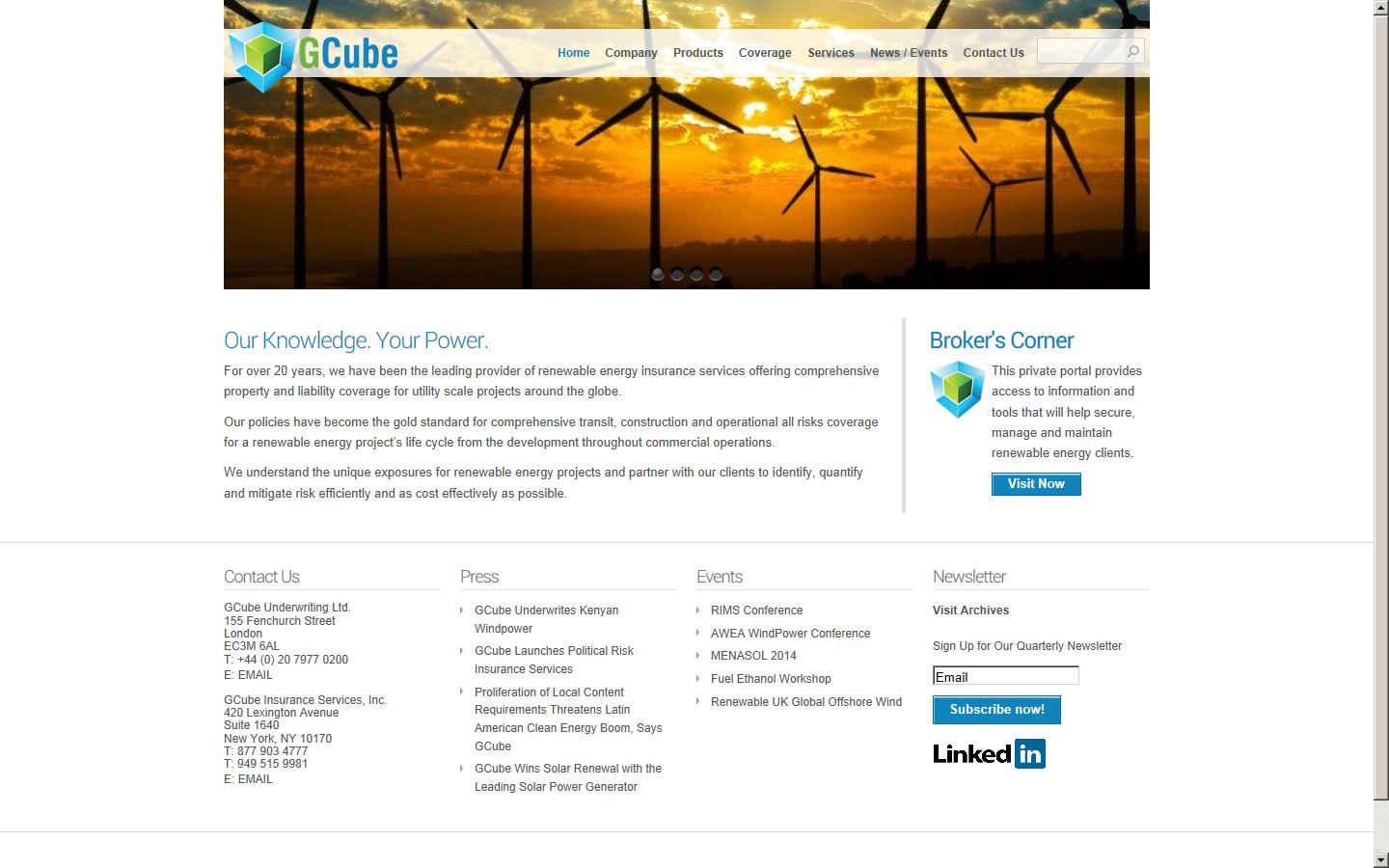 GCube Underwriting Ltd Website