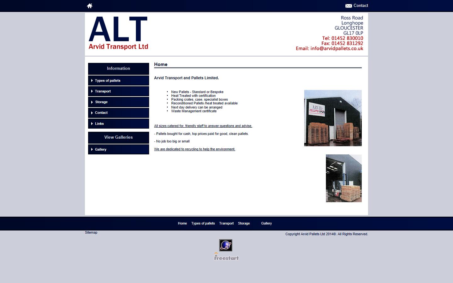 Arvid Transport Ltd Website