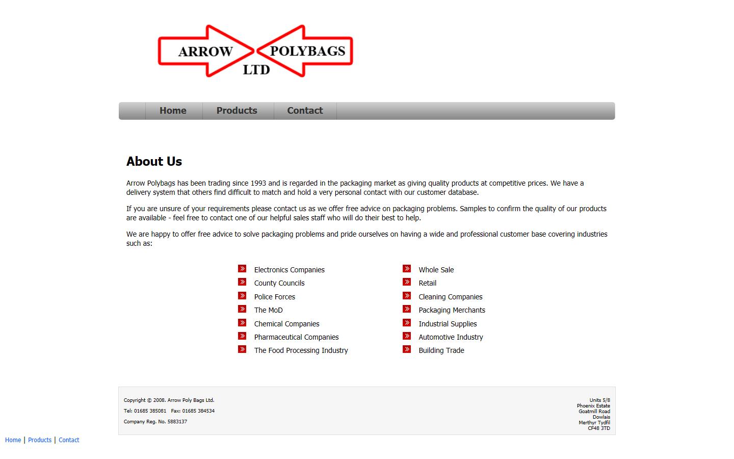 Arrow Polybags Website