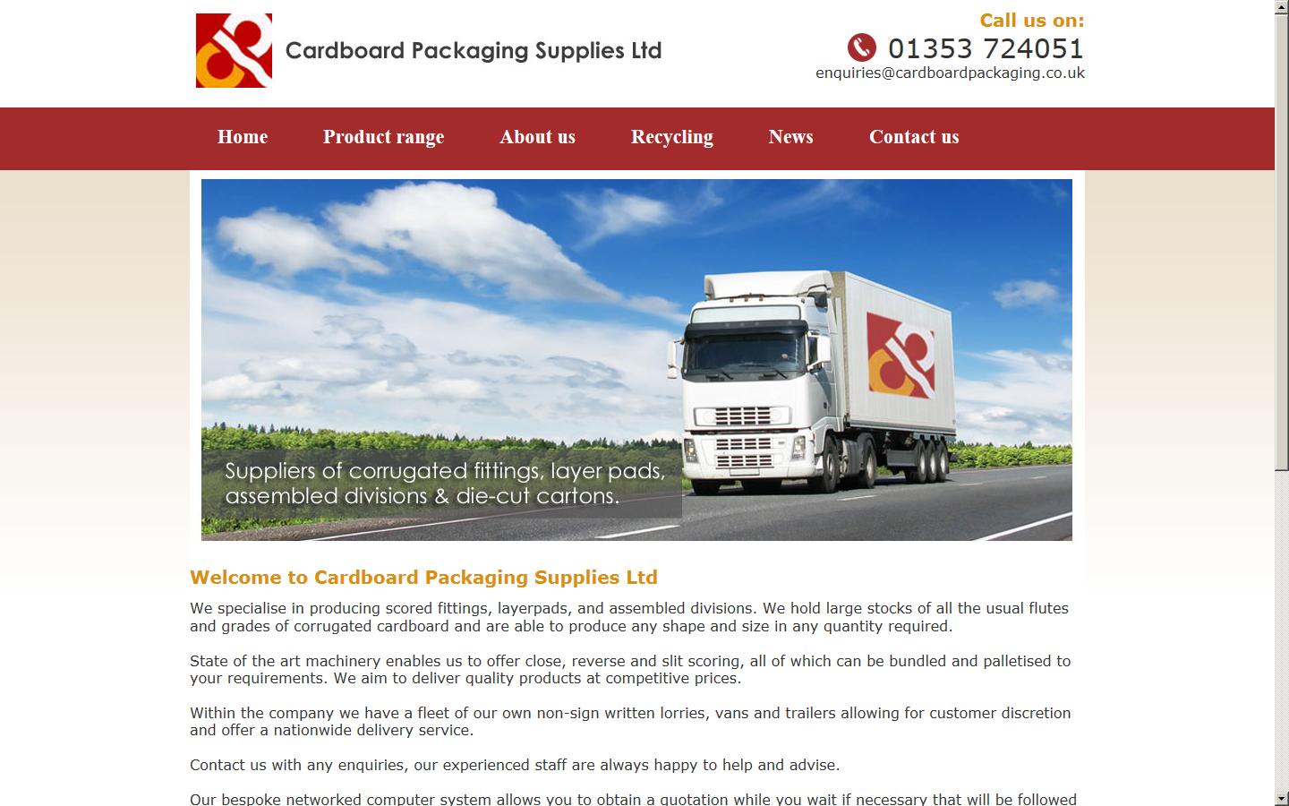 Cardboard Packing Supplies Ltd Website