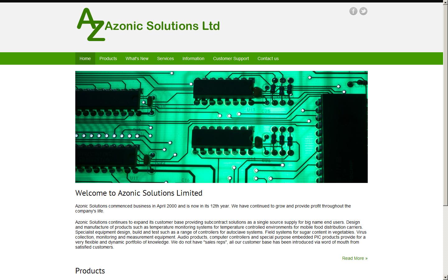 Azonic Solutions Ltd Website