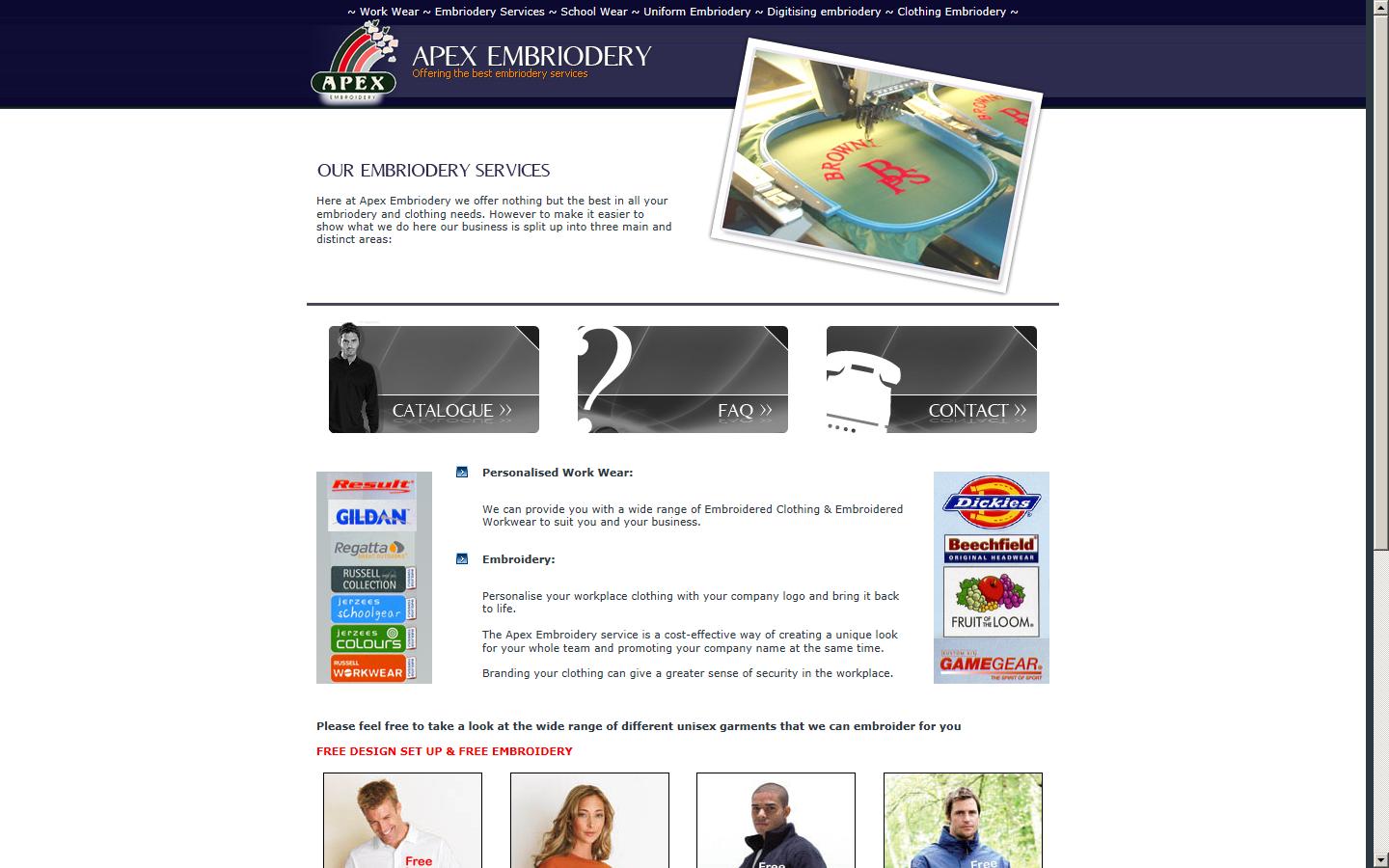 Apex Embroidery Website