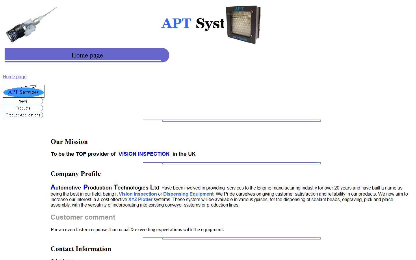 Automotive Production Technologies Ltd Website